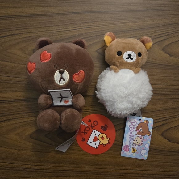 Line Friends + Rilakkuma bear plushie bundle - Picture 1 of 6